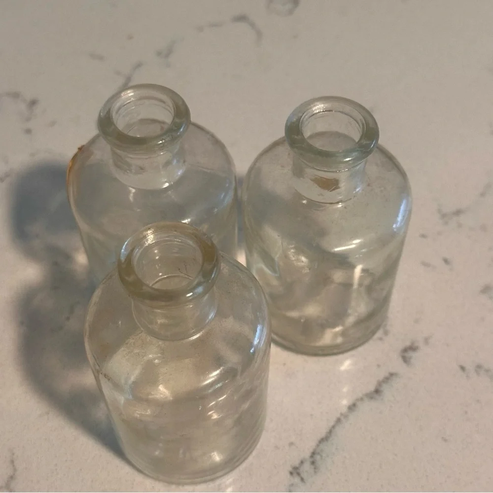 Vintage KIMAX U.S.A. - 4 oz #11 Clear Glass Medicine Bottles set of 3